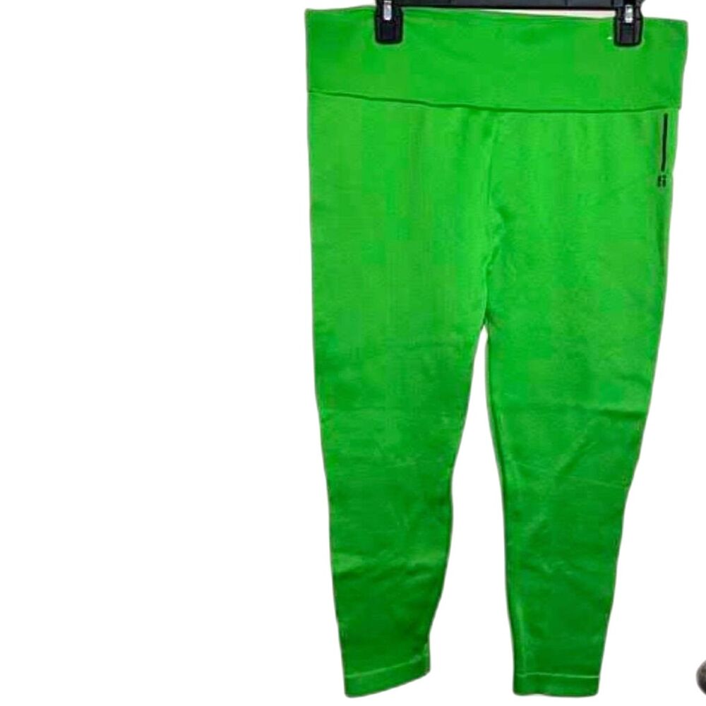 Sports Illustrated 1X Bright Green Active Leggings Compression Athleisure NWOT